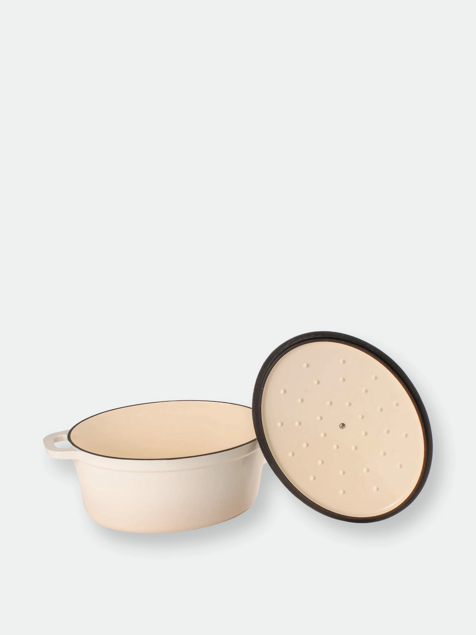 BergHOFF 5qt Cast Iron Oval Covered Dutch Oven, Meringue 4 BergHOFF 5qt Cast Iron Oval Covered Dutch Oven, Meringue – Bild 2