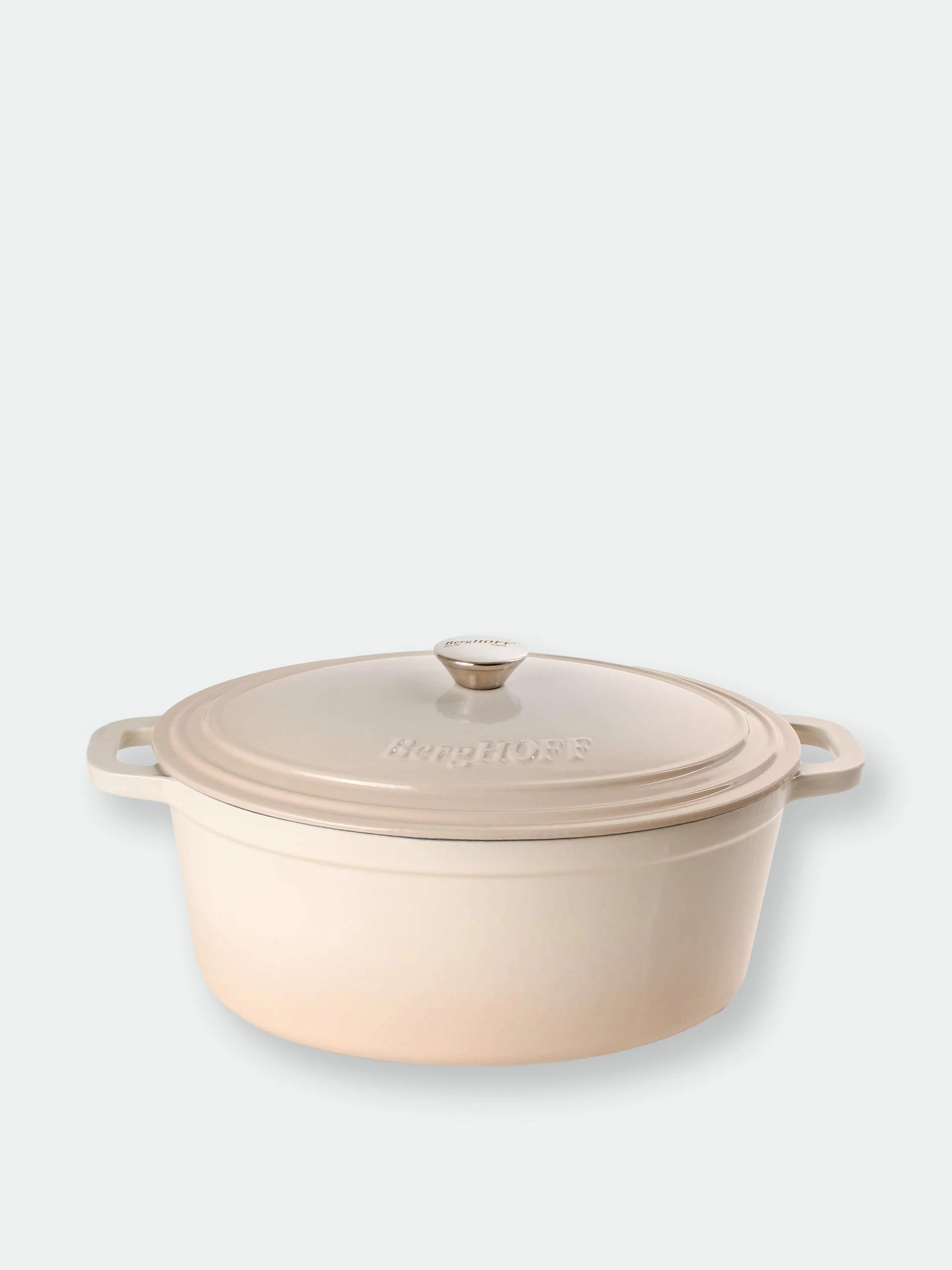 BergHOFF 5qt Cast Iron Oval Covered Dutch Oven, Meringue 3 BergHOFF 5qt Cast Iron Oval Covered Dutch Oven, Meringue