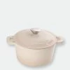 BergHOFF 7qt Cast Iron Round Covered Dutch Oven, Meringue