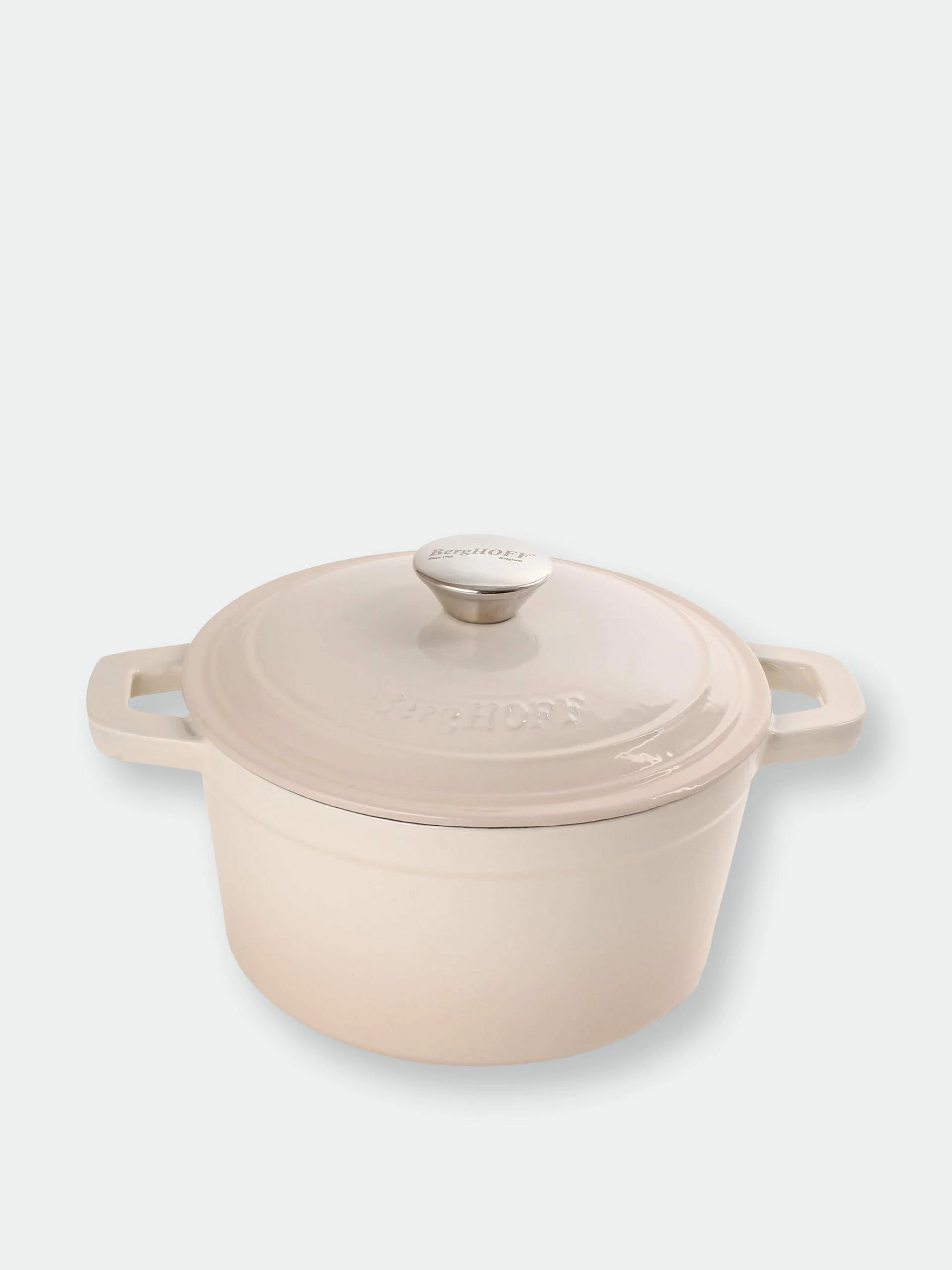 BergHOFF 7qt Cast Iron Round Covered Dutch Oven, Meringue 3 BergHOFF 7qt Cast Iron Round Covered Dutch Oven, Meringue