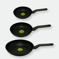 BergHOFF 3Pc Leo Fry Pan Set, Dark Grey (8", 10" & 11")