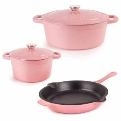 BergHOFF Neo 5Pc Cast Iron Cookware Set, Pink