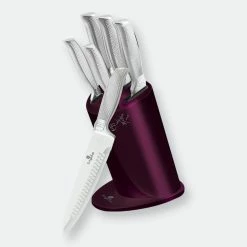Berlinger Haus 6-Piece Knife Set W/ Stainless Steel Stand Kikoza Burgundy Collection -Tools Verkaufsladen M05999056775916 3856784576 scaled