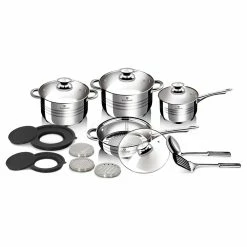 Berlinger Haus Mann 15-Piece Stainless Steel Cookware Set Blauman Collection