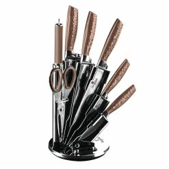 Berlinger Haus 8-Piece Knife Set With Acrylic Stand Rose Gold Collection