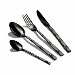 Berlinger Haus 24-Piece Stainless Steel Mirror Finish Cutlery Set Black Collection